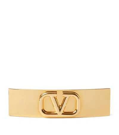 Valentino Garavani Vlogo Signature Metal Hair Clip Woman Gold Uni