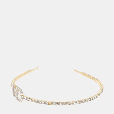 Pre-owned Valentino Garavani Gold Tone Hairband In Multicolor