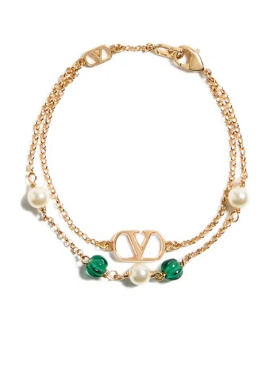 Valentino Garavani Gold-tone Logo Bracelet