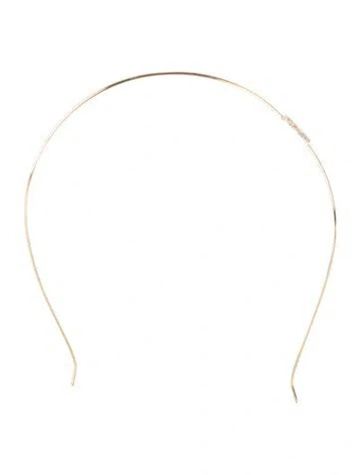 Pre-owned Valentino Garavani Gold Toned Crystal Embellished Headband