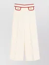 Valentino Ivory Trousers With Gold V In White