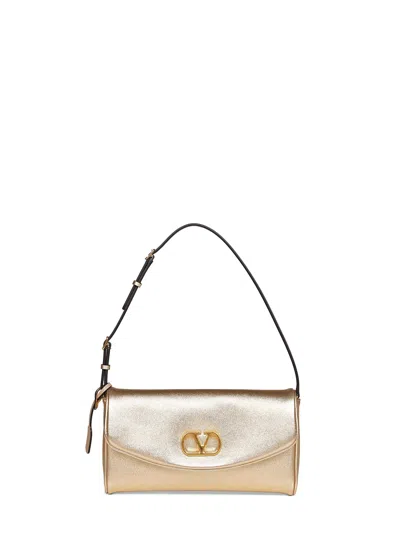 Valentino Garavani Valentino De Vain Small Leather Shoulder Bag In Neutral