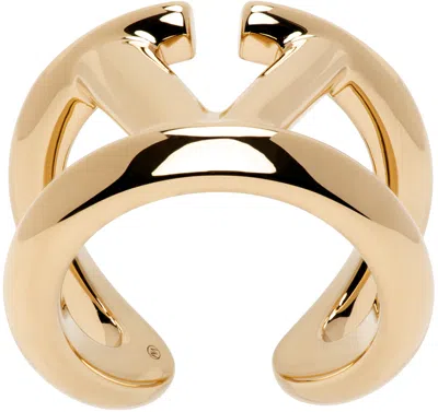 Valentino Garavani Gold Vlogo Ring In Cs4 Oro 18