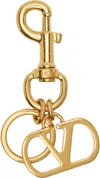 Valentino Gold Vlogo Signature Bag Charm Keychain In Gold
