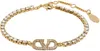 Valentino Gold Vlogo Signature Crystal Bracelet In Mh5 Oro 18/crystal S