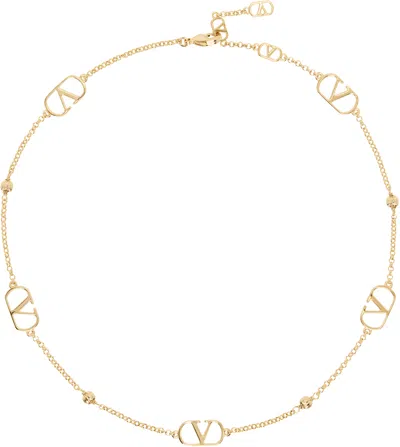 Valentino Garavani Gold Vlogo Signature Metal Necklace