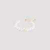 Valentino Pearl Bracelet With Adjustable Closure And Signature Detail In Metallic