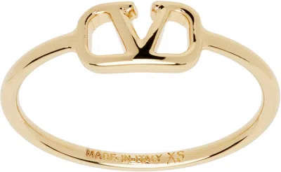 Valentino Garavani Gold Vlogo Signature Ring In Cs4 Oro 18