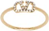 Valentino Gold Crystal Vlogo Ring In Mh5 Oro 18/crystal S