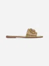 Valentino Garavani Vlogo Signature Metallic Leather Slide Sandal With Cornely Embroidery Woman Gold