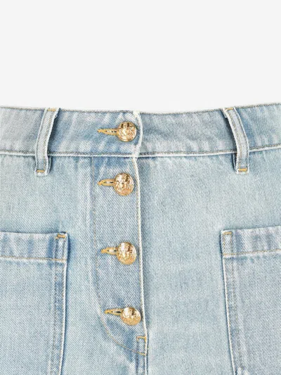 Valentino Gold-button Jeans In Blue