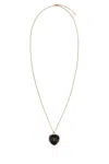 Valentino Royal Heart Metal And Enamel Chain Necklace In Gold