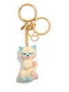 Valentino Portachiavi Le Chat De La Maison Multicolor In Metallo E Nylon Donna In Gold