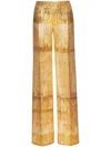 Valentino Golden Golden Wings Trousers In Golden