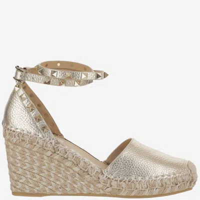 Valentino Garavani Golden Leather Wedges