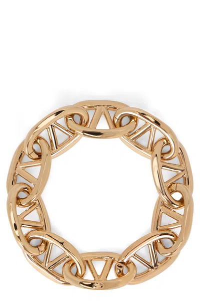 Valentino Garavani Golden Metal Bracelet In Green