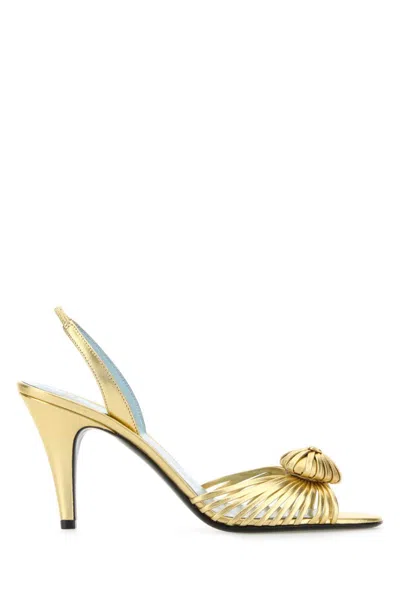Valentino Garavani Golden Open Toe Heels