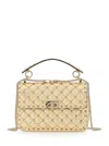 Valentino Garavani Small Rockstud Spike Bag In Laminated Nappa Women In Silver