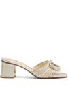 Valentino Sandalo Slide Vlogo Signature Gold In Golden