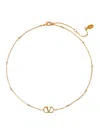 Valentino Vlogo Signature Crystal-embellished Necklace In Gold