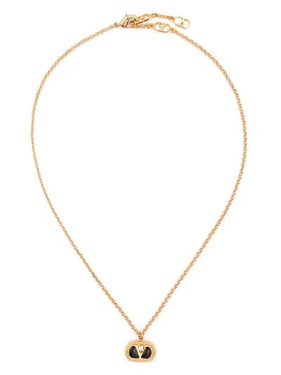 VALENTINO GARAVANI GOLDEN VLOGO PENDANT NECKLACE