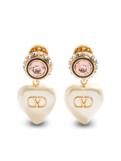 Valentino Garavani Golden Vlogo Signature Drop Earrings