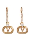 Valentino Embellished Ovalette Earrings In Gold
