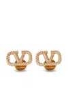 Valentino Garavani Vlogo Signature Strass Earrings In Golden