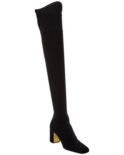 Valentino Garavani Valentino Golden Walk 70 Canvas Over-the-knee Boot In Black