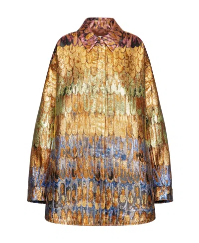 VALENTINO GOLDEN WINGS BROCADE OVERSHIRT