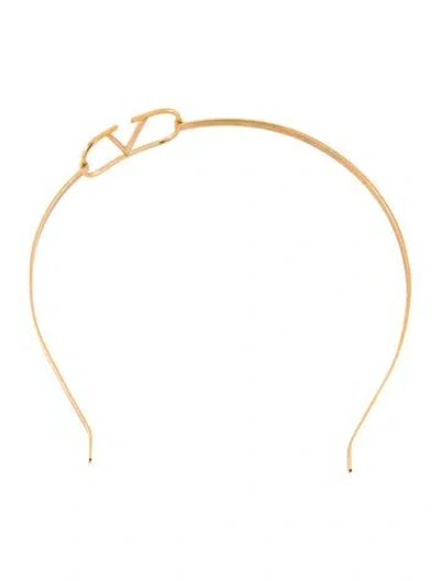 Pre-owned Valentino Garavani Gold-tone Hairband