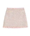 Valentino Tweed Skirt With Embellished Fringe Hem In Pink
