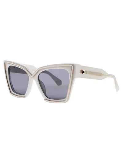 Valentino Grace Grey Butterfly Ladies Sunglasses Vls-126 C 54 In Metallic