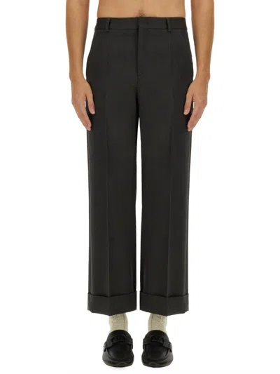 Valentino Straight-leg Satin-trimmed Grain De Poudre Wool Tuxedo Trousers In Black