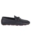 Valentino Vlogo Signature Leather Driving Shoes In Black