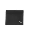 Valentino Garavani Vlogo Signature Garnet Calfskin Card Holder Accessories In Black