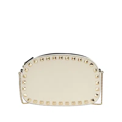 Valentino Garavani Grained Leather 'rockstud' Mini Bag In White