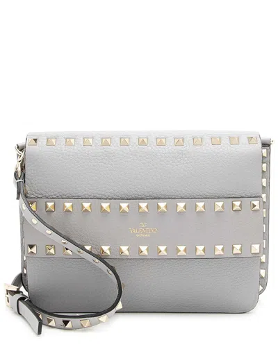 Valentino Garavani Valentino Grainy Calfskin Rockstud Flap Side Slip Crossbody (authentic Pre-  Loved)