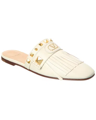 Valentino Garavani Valentino Grainy Leather Flat In White