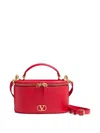 Valentino Garavani Vlogo Signature Mini Vanity Bag In Grainy Calfskin Woman Rouge Pur Uni In Red
