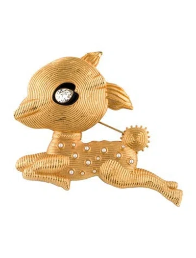 Pre-owned Valentino Garavani Graphic Brooch Pin In Multi