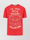 Valentino Garavani T-shirt With Le Chat De La Maison Print In Red