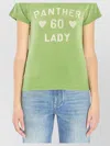 Valentino Panther Lady T-shirt In Green