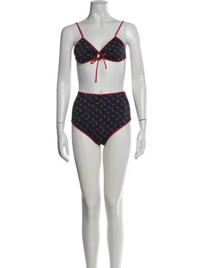 Pre-owned Valentino Graphic Print Bikini In Multicolor