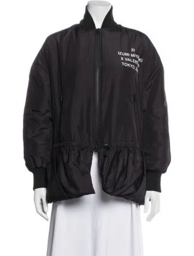 Pre-owned Valentino Graphic Print Bomber Jacket In Black