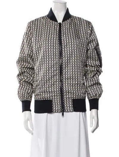 Pre-owned Valentino Graphic Print Bomber Jacket In Neutral