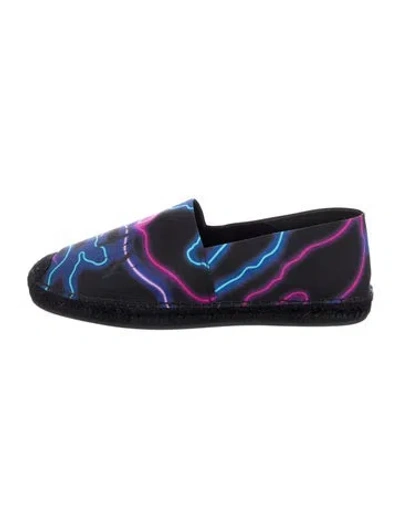 Pre-owned Valentino Garavani Graphic Print Braided Accents Espadrilles In Blue