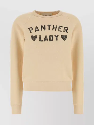 Valentino Graphic Print Cotton Sweatshirt With Raglan Sleeves