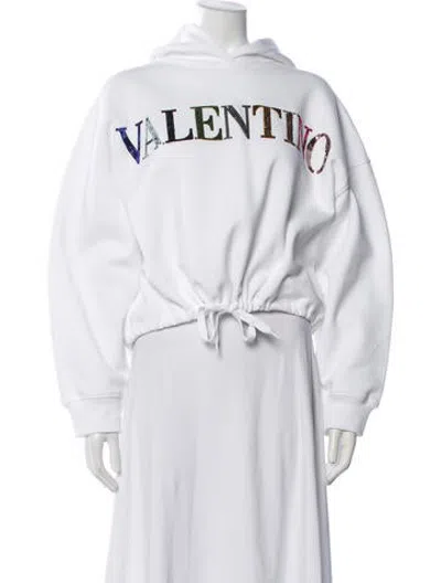 Pre-owned Valentino Graphic Print Crew Neck Hoodie In Neutrals