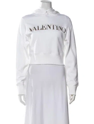 Pre-owned Valentino Graphic Print Crew Neck Hoodie W/ Tags In Neutrals